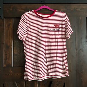 Red and White Striped T-Shirt Italian by Eataly XL